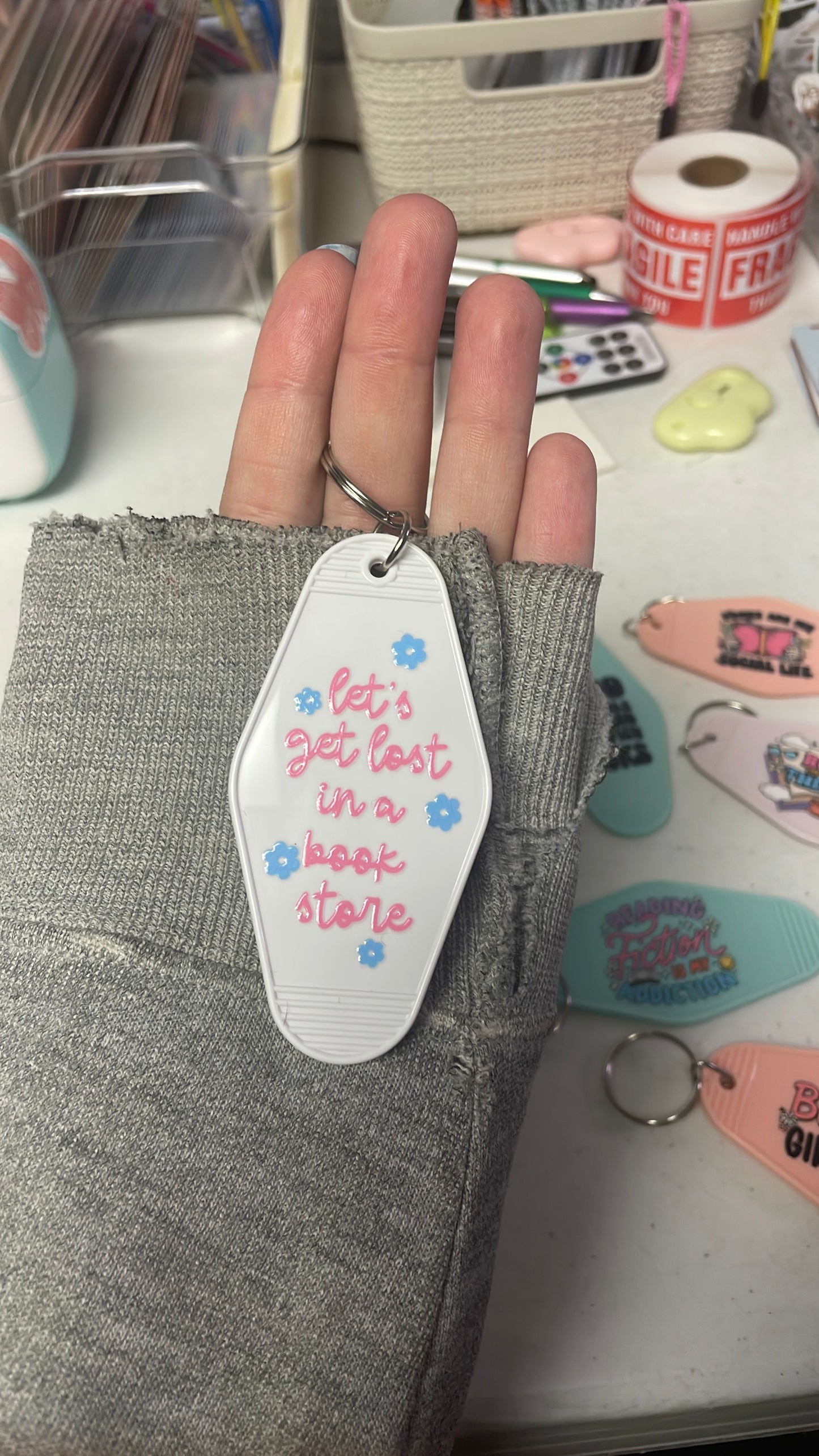 Mystery book keychain
