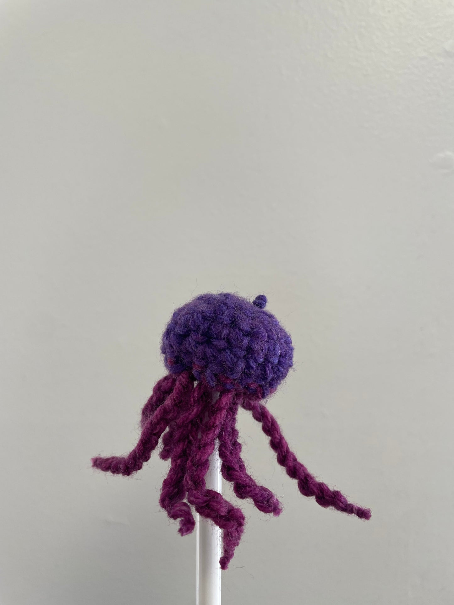 Crochet baby jellyfish with keychain ring